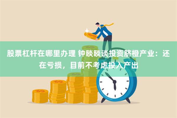 股票杠杆在哪里办理 钟睒睒谈投资脐橙产业：还在亏损，目前不考虑投入产出