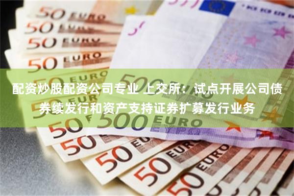配资炒股配资公司专业 上交所：试点开展公司债券续发行和资产支持证券扩募发行业务