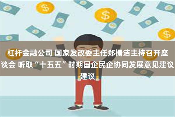 杠杆金融公司 国家发改委主任郑栅洁主持召开座谈会 听取“十五五”时期国企民企协同发展意见建议