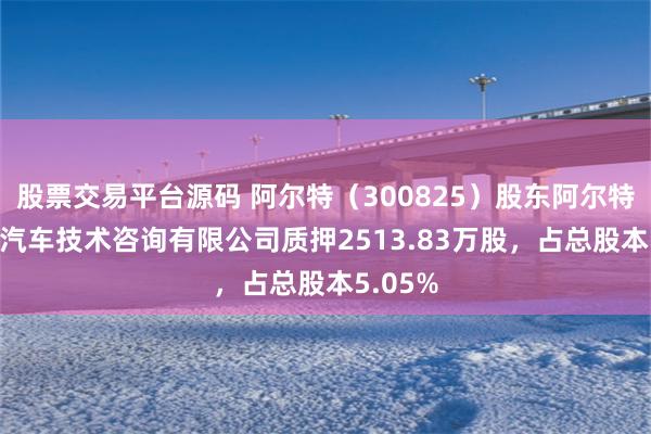 股票交易平台源码 阿尔特（300825）股东阿尔特(青岛)汽车技术咨询有限公司质押2513.83万股，占总股本5.05%