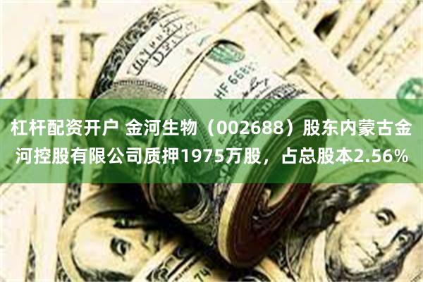 杠杆配资开户 金河生物（002688）股东内蒙古金河控股有限公司质押1975万股，占总股本2.56%