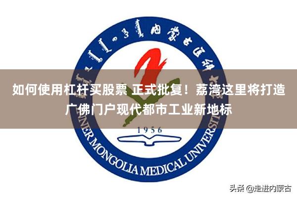 如何使用杠杆买股票 正式批复！荔湾这里将打造广佛门户现代都市工业新地标