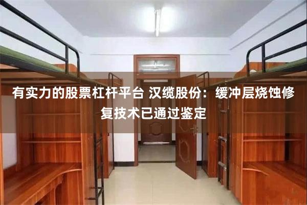 有实力的股票杠杆平台 汉缆股份：缓冲层烧蚀修复技术已通过鉴定