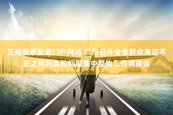 正规股票配资门户网站 广东召开全省群众身边不正之风和腐败问题集中整治工作调度会
