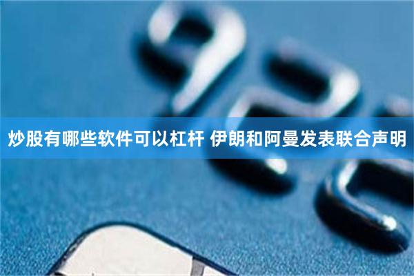炒股有哪些软件可以杠杆 伊朗和阿曼发表联合声明