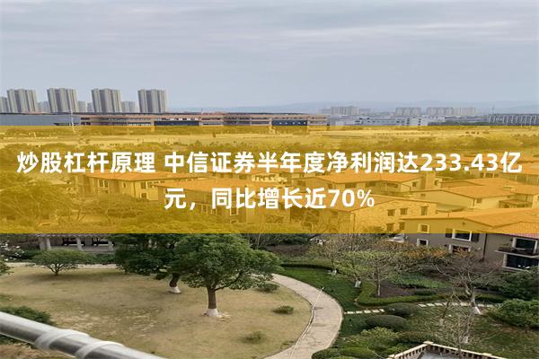 炒股杠杆原理 中信证券半年度净利润达233.43亿元,同比增长近70%