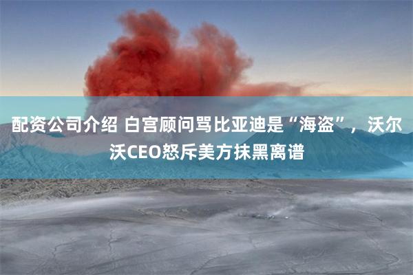 配资公司介绍 白宫顾问骂比亚迪是“海盗”，沃尔沃CEO怒斥美方抹黑离谱