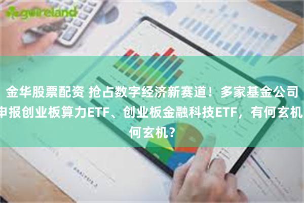 金华股票配资 抢占数字经济新赛道！多家基金公司申报创业板算力ETF、创业板金融科技ETF，有何玄机？