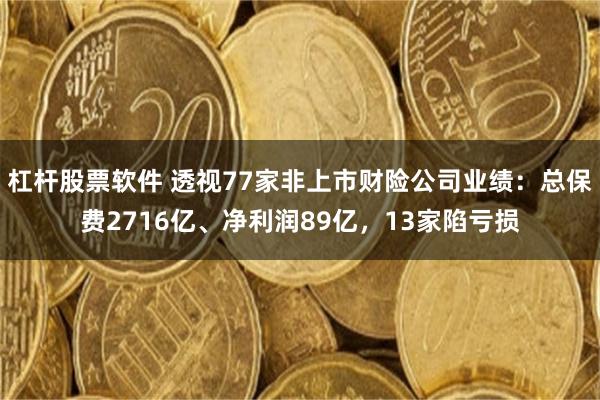 杠杆股票软件 透视77家非上市财险公司业绩：总保费2716亿、净利润89亿，13家陷亏损