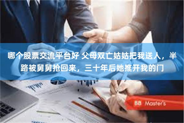 哪个股票交流平台好 父母双亡姑姑把我送人，半路被舅舅抢回来，三十年后她推开我的门