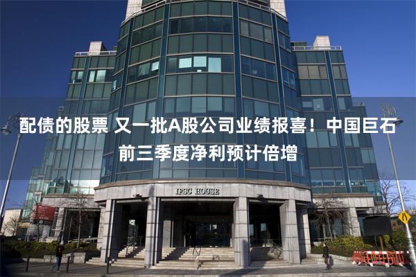 配债的股票 又一批A股公司业绩报喜！中国巨石前三季度净利预计倍增