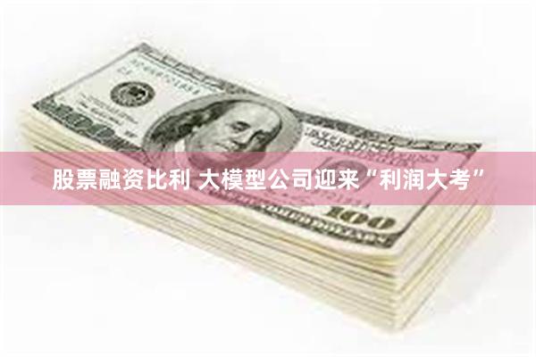 股票融资比利 大模型公司迎来“利润大考”